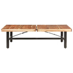 vidaXL Solid Acacia Wood Coffee Table with Powder-Coated Iron Legs - Sturdy and Durable - Classic Design - Easy Assembly - Unique Wood Grain Design