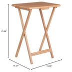 Ergode Wood Alex 2-Pc Snack Table Set | Natural Finish | Foldable X-Frame Bases | Stable & Versatile | Ideal for Entertaining, Dining, or Working | Compact & Convenient | Solid Wood Construction