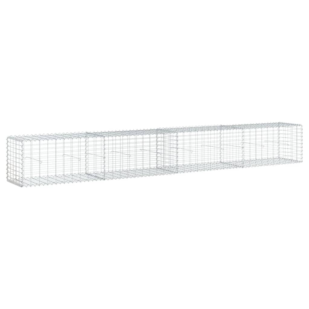 Vidaxl Gabion Basket With Cover Galvanized Iron Outdoor Use 157.5'X19.7'X19.7'