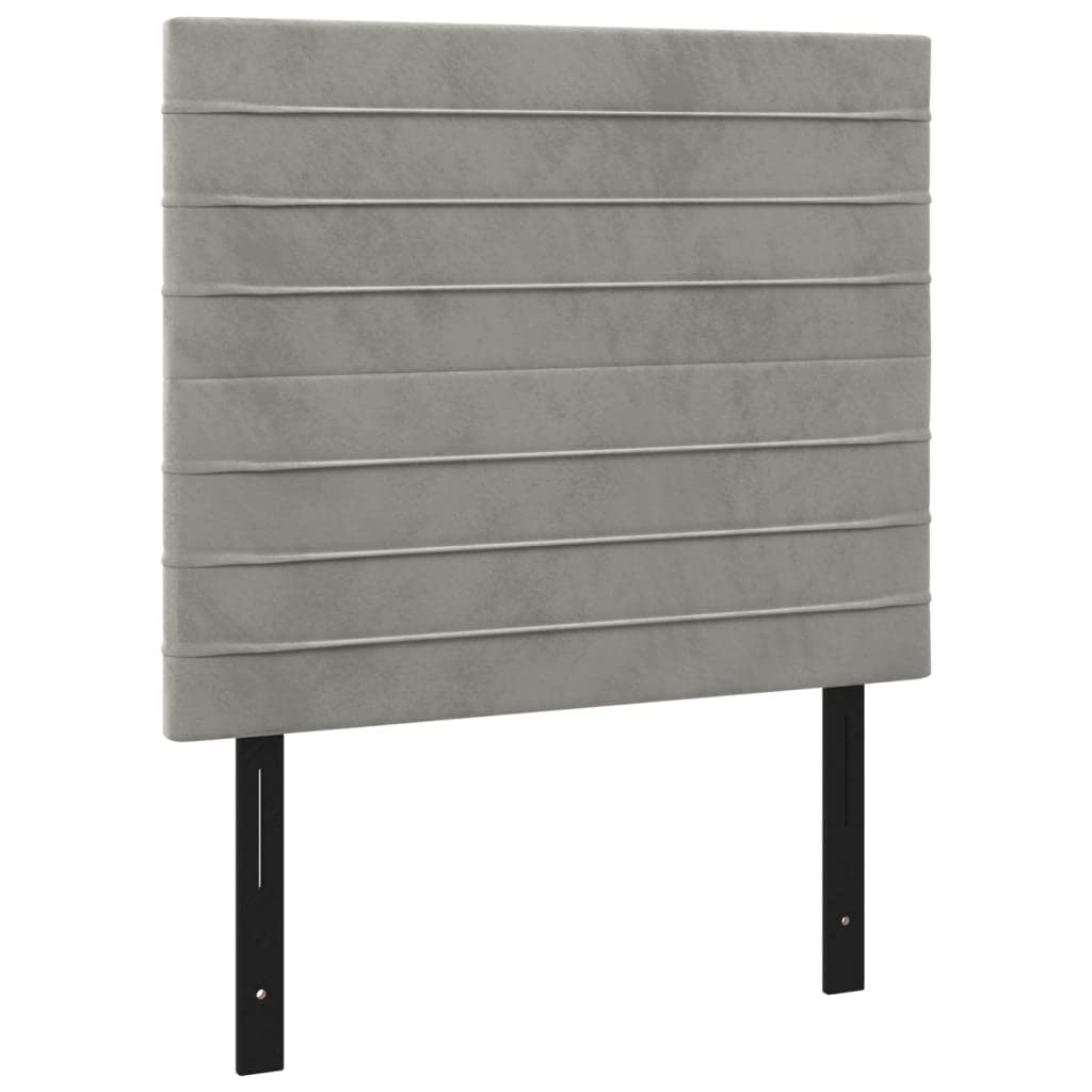 Vidaxl Velvet Headboards 2 Pcs – Sturdy Light Gray Bed Accessories - Engineered Wood Construction, Larch Wood Backing, Polyester Velvet Upholstery, Safe And Compliant With Prop 65