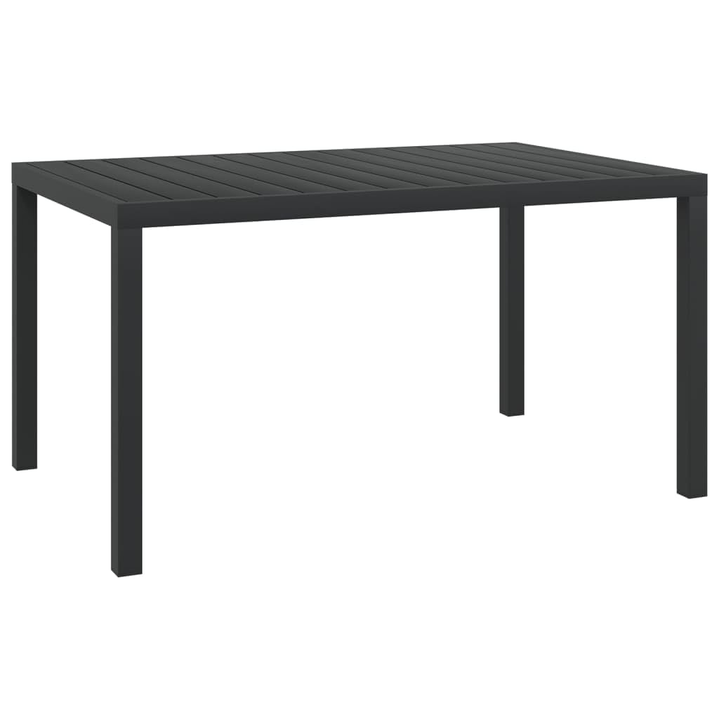 vidaXL Weather-Resistant Patio Table - Strong Aluminum Frame with Powder-Coated Finish, Durable WPC Table Top, Easy Assembly - Ideal for Garden, Patio, Terrace - Black, 59.1&quot;x35.4&quot;x29.1&quot;