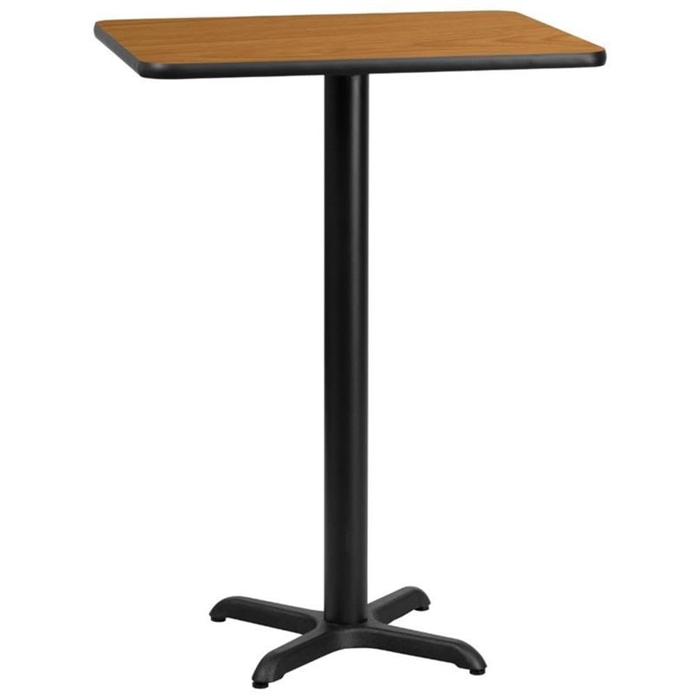 Flash Furniture Stiles 24'' x 30'' Rectangular Natural Laminate Table Top with 22'' x 22'' Bar Height Table Base