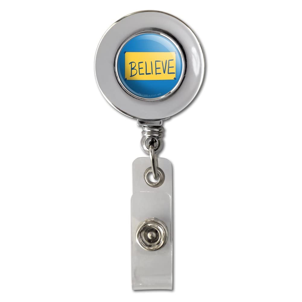 Ted Lasso Believe Retractable Reel Chrome Badge Id Card Holder Clip