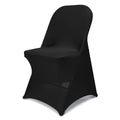 Babenest 100Pcs Spandex Folding Chair Covers, Upgraded Universal Stretch Washable Fitted Chair Slipcovers Protector For Wedding, Holidays, Banquet, Party, Celebration (Black)