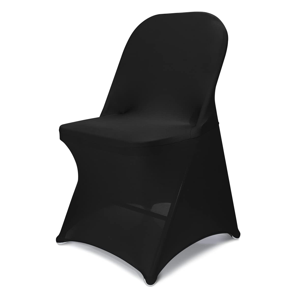 Babenest 100Pcs Spandex Folding Chair Covers, Upgraded Universal Stretch Washable Fitted Chair Slipcovers Protector For Wedding, Holidays, Banquet, Party, Celebration (Black)