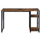 Acme Vadna Wooden Top Writing Desk In Weathered Oak And Black