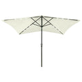 vidaXL Outdoor Parasol with LED Lights, UV Protective, Anti-Fade Polyester Canopy, Reliable Powder-Coated Steel Pole, Crank and 