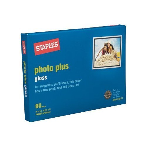 Staples Photo Plus Gloss Paper, 4' X 6', 60 Sheets
