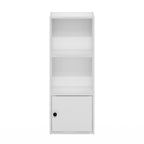 Furinno Luder Shelf Bookcase with 1 Door Storage Cabinet, White