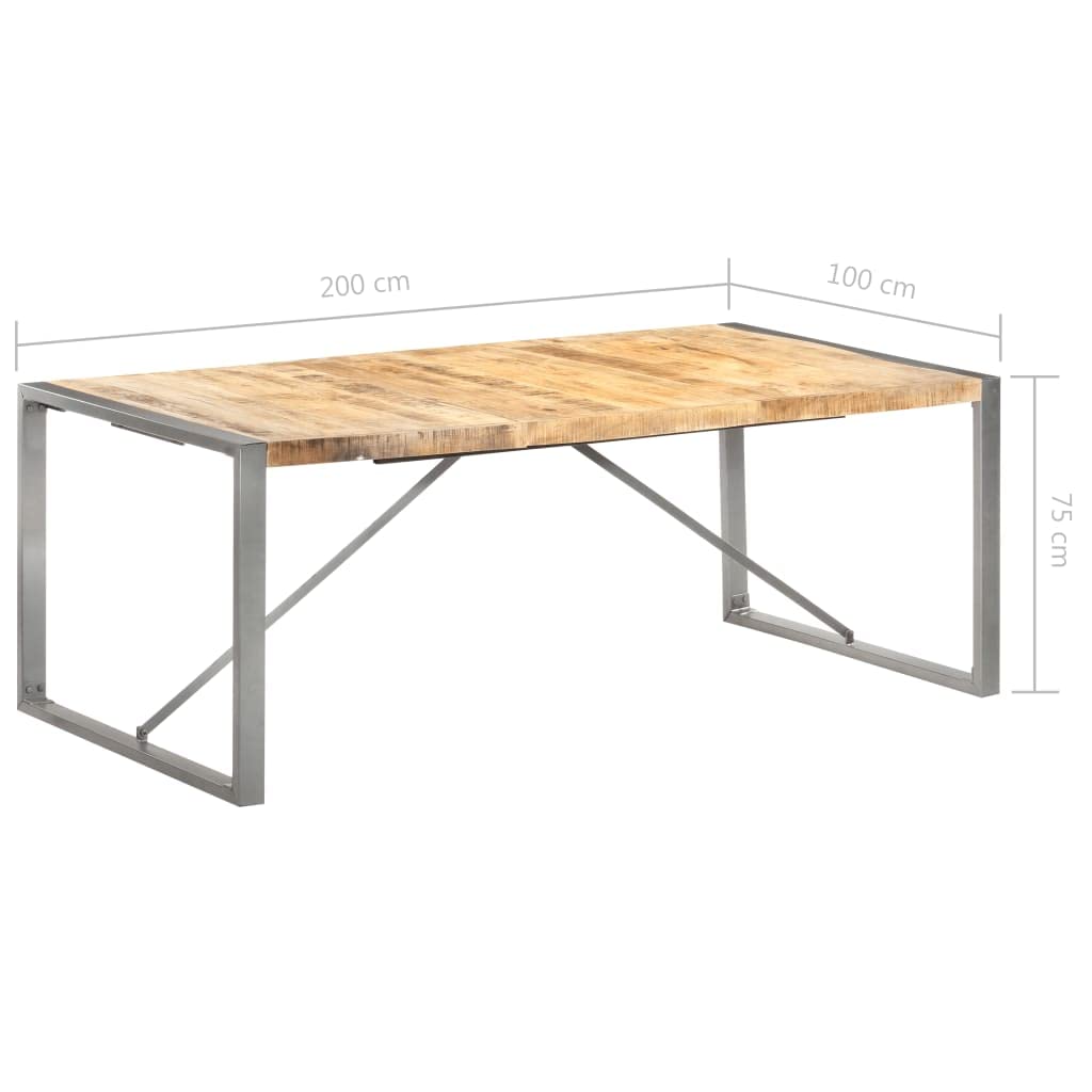 vidaXL Dining Table 78.7&quot;x39.4&quot;x29.5&quot; Solid Rough Mango Wood