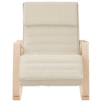 vidaXL Rocking Chair - Cream Fabric, Gentle Rocking Function, Solid Birch Wood Frame, Thickly Padded Seat, Ideal for Relaxation and Stress Relief
