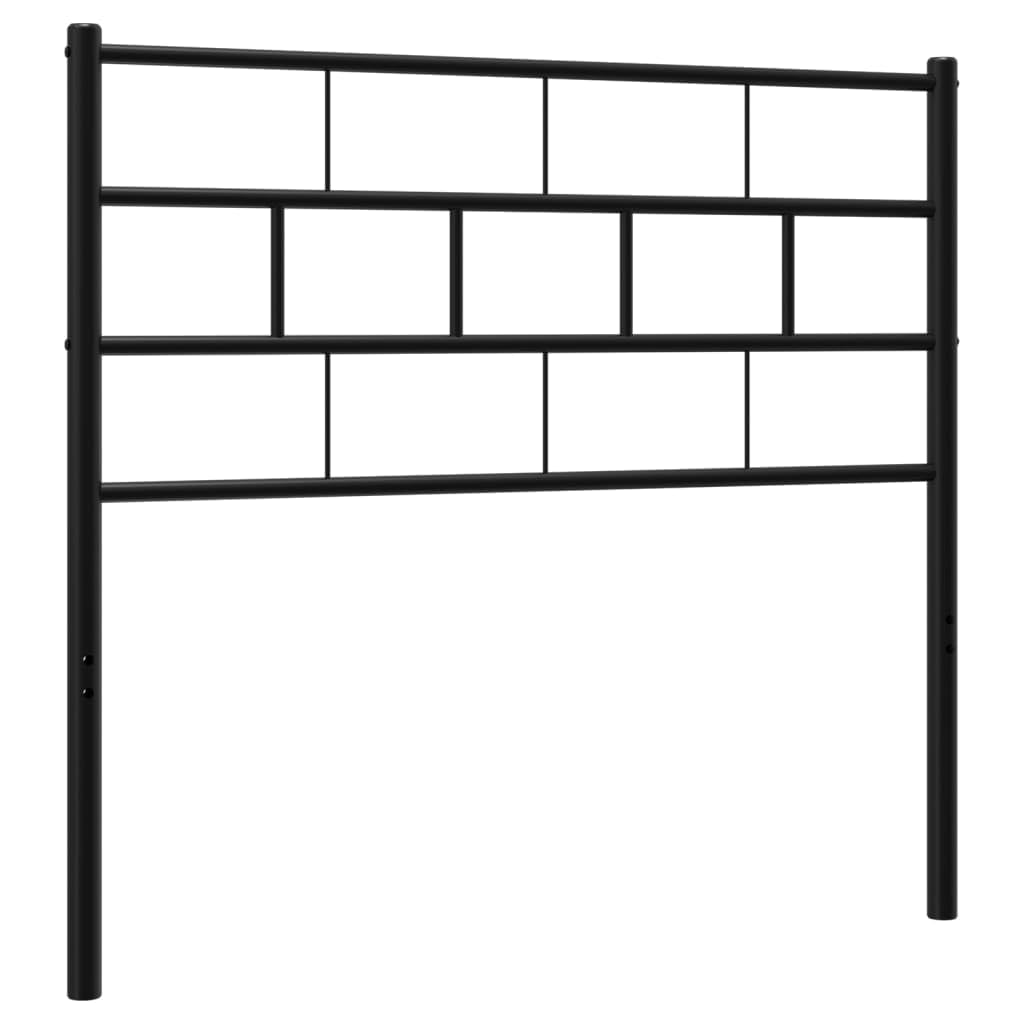 vidaXL Metal Headboard Twin Size 35.4'' High, Powder-Coated Steel Construction, Classic Design for Bedroom, Excellent Support & Sturdy Legs, Effortless Assembly, Black Steel Headboard Only