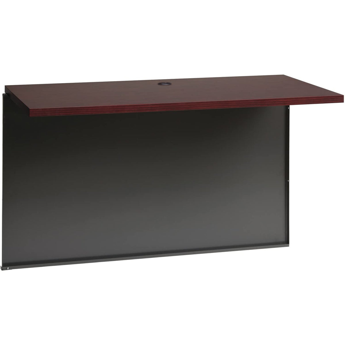 Lorell Mahogany Laminate/Charcoal Modular Desk Series, 48&quot; X 24&quot;