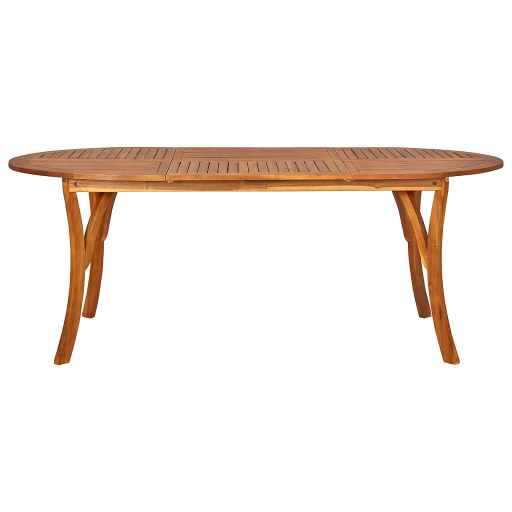 vidaXL 7 Piece Patio Dining Set in Brown - Solid Acacia Wood Table, PE-Rattan Upholstered Chairs, Stylish and Outdoor-Ready Furniture Set for Patios