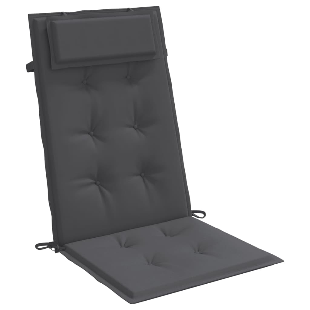 Vidaxl Highback Chair Cushions 2 Pcs - Anthracite Oxford Fabric | Durable, Waterproof And Lightweight | Soft Foam Fiber Filling