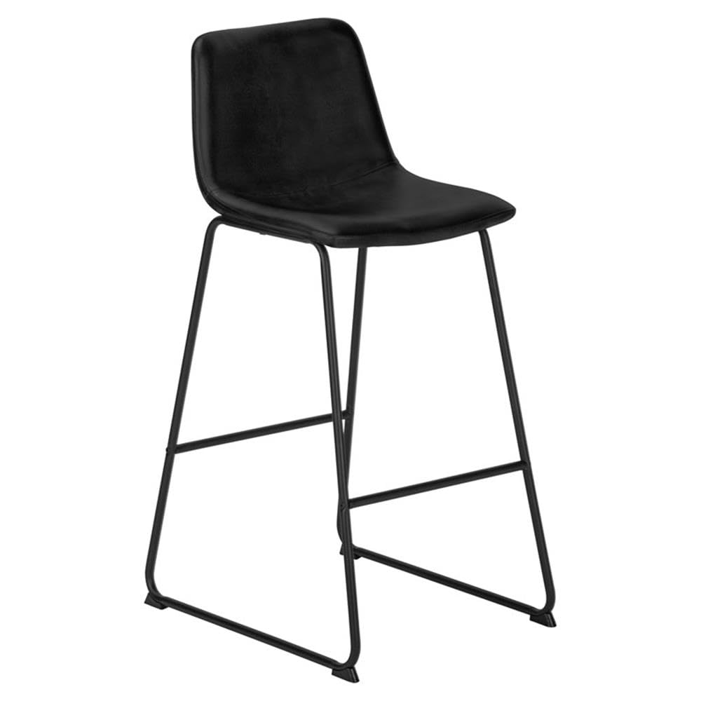 Monarch Specialties 7754, Bar Height, Computer, Work, Pu, Contemporary, Modern Office Chair Stand-Up Desk, 18' L x 22' W x 39.75' H, Black Leather-Look/Black Metal