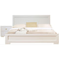 Trent Wooden Platform Bed in White, Full with 1 Nightstand