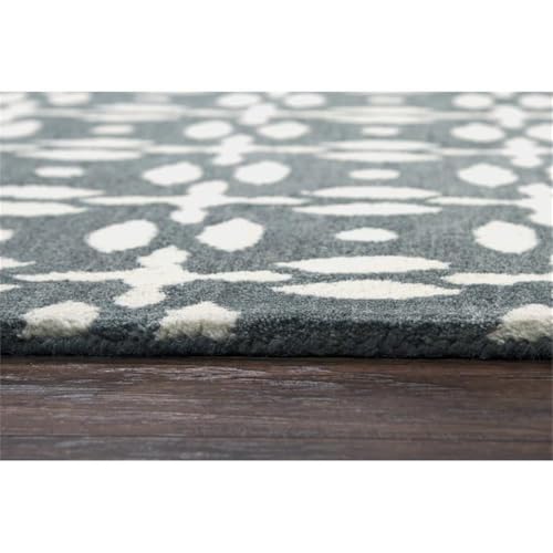 Rizzy Home Alora Decor Holland 10' Round Print Grey/Beige Hand-Tufted Area Rug