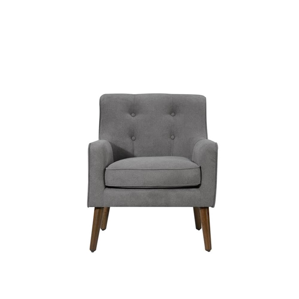 Lilola Home Ryder Mid Century Modern Gray Woven Fabric Tufted Armchair