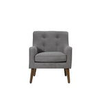 Lilola Home Ryder Mid Century Modern Gray Woven Fabric Tufted Armchair