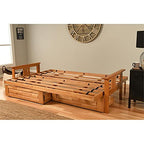 Kodiak Furniture Monterey Queen Butternut Wood Storage Futon-Stone Mattress