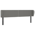 Vidaxl Adjustable Headboard With Ears - Dark Gray Fabric Upholstered Bed Header With Sturdy Solid Larch Wood Legs And Rivet Edged Design