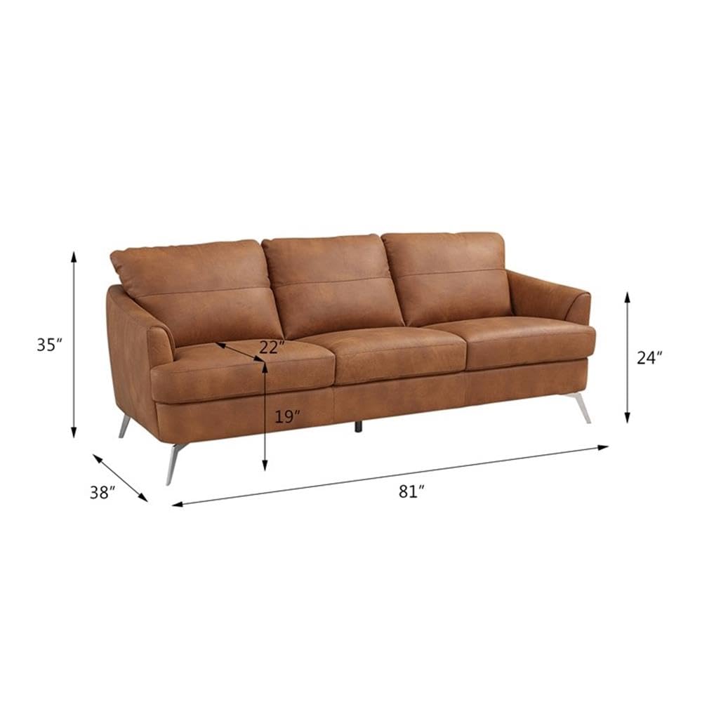 Acme Safi Contemporary Leather Upholstered Sofa in Cappuccino