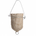 6 Hanging Natural Burlap Covered Glass Candle Holders