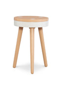 Linon Sherbert Side Table with Storage in Orange and White Wood