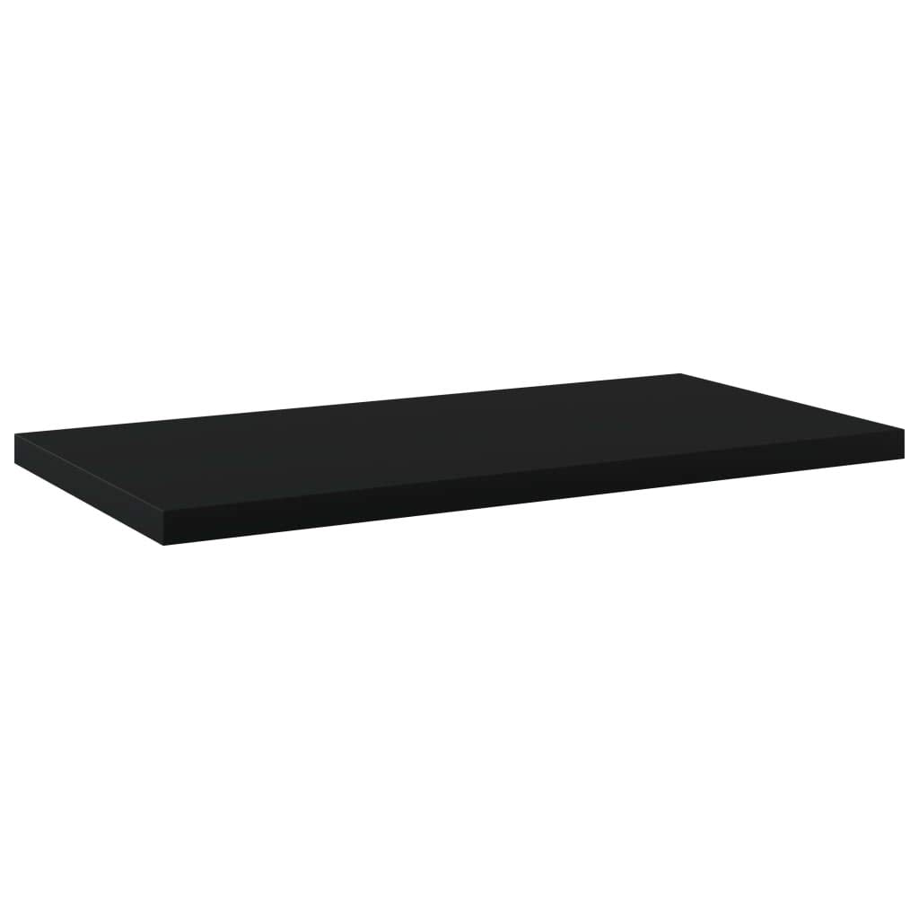 vidaXL Black Bookshelf Boards 15.7x19.7x0.6, Engineered Wood - Easy-to-Clean, Contemporary Design - Set of 4, Great for Additional Storage
