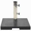vidaXL 44lb Square Umbrella Base with Handles, Patio Parasol Base for 1.5/1.9 Pole Sizes, Granite Plate, Stainless Steel Pipe,