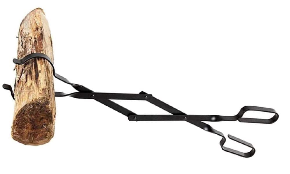 Rocky Mountain Goods Firewood Tongs - Reinforced Wrought Iron for extra strength - 26