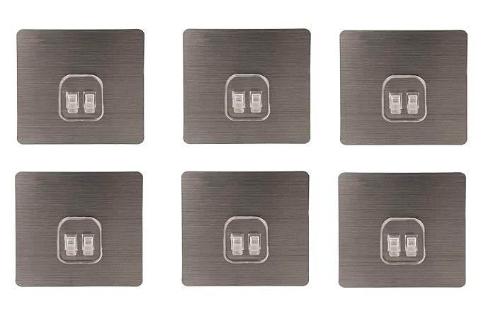 DIKRUTI Metal Multicolour Magic Adhesive Sticker for Bathroom Self Corner Shelves  Pack of 6 Pcs (Only Stickers)