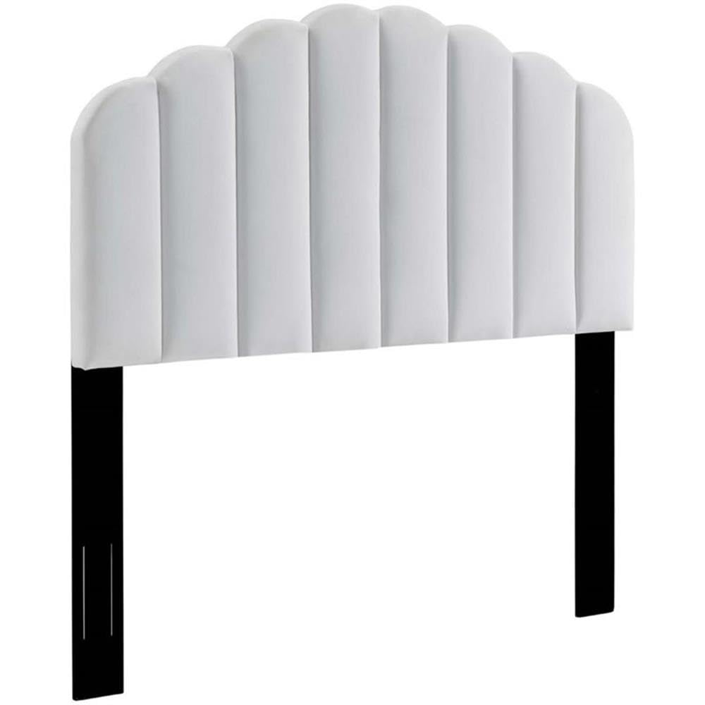 Modway Veronique Twin Modern Performance Velvet Headboard In White