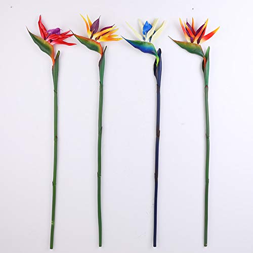 32 Inch Large Elegant Artificial Bird Of Paradise Flower Pu Plants For Home Office 3Pcs (Red)