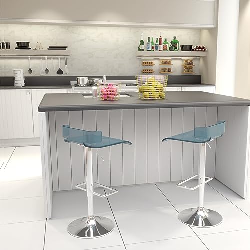Acme Rania Swivel Adjustable Bar Stool In Gray
