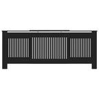 Vidaxl Mdf Radiator Cover - Adjustable Size, Stylish & Durable, Slat Design, Ample Storage Space, Black, Suitable For Any Decor, 55.9"-80.7" X 8.1" X 32.1"