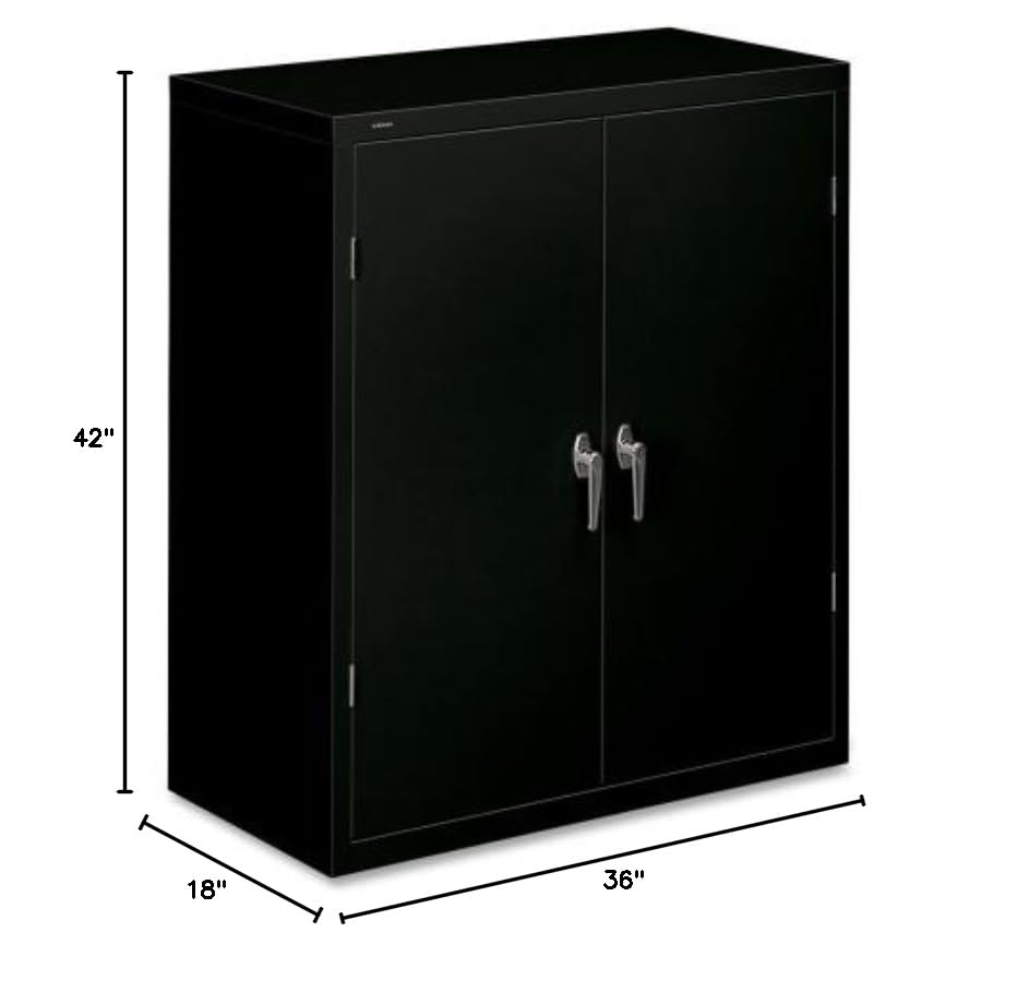 Hon Steel Storage Cabinets-Storage Cabinet, 2 Shelves, 36&quot;X18-1/4&quot;X41-3/4&quot;, Black