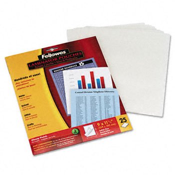 Laminating Pouches Letter 3mil 25pk