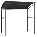 vidaXL Anthracite BBQ Gazebo 84.6X59.1X86.6 in Steel with Hooks Weather Resistant Outdoor Canopy for Garden Patio Dining and Bar