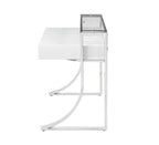 Coaster Home Furnishings Gemma 2-Drawer Writing Desk Glossy White and Chrome