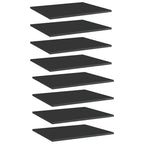 vidaXL Modern Style Bookshelf Boards 8-pcs Set, High Gloss Black, Easy-to-Clean, Engineered Wood, 23.6x19.7x0.6, Black High Gloss Bookcase Boards Replacement