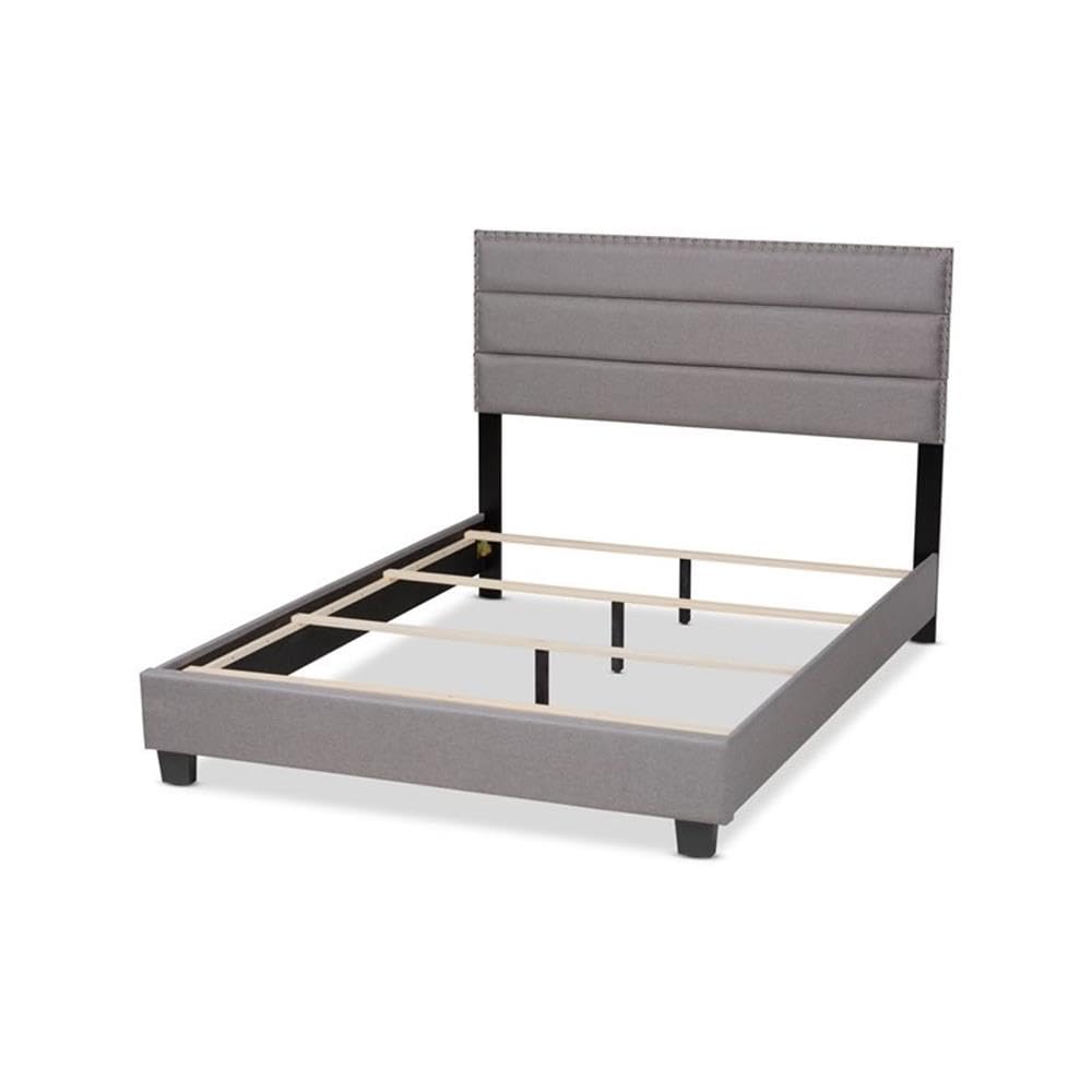 Baxton Studio Ansa Modern and Contemporary Grey Fabric Upholstered Queen Size Bed