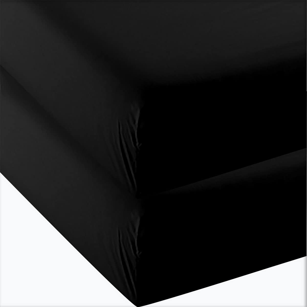 4U'Life 2-Pack Fitted Sheets,Prime 1800 Series, Ultra Soft & Comfortable, Double Brushed Microfiber (Black, 2-Pack King)