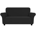 Znsayotx Super Stretch Loveseat Covers (55'-69'), New Striped Love Seat Slipcover, Dogs Pet Friendly Anti-Slip Couch Protector Spandex Durable 2 Seater Fabric Sofa Cover (Black, Loveseat)