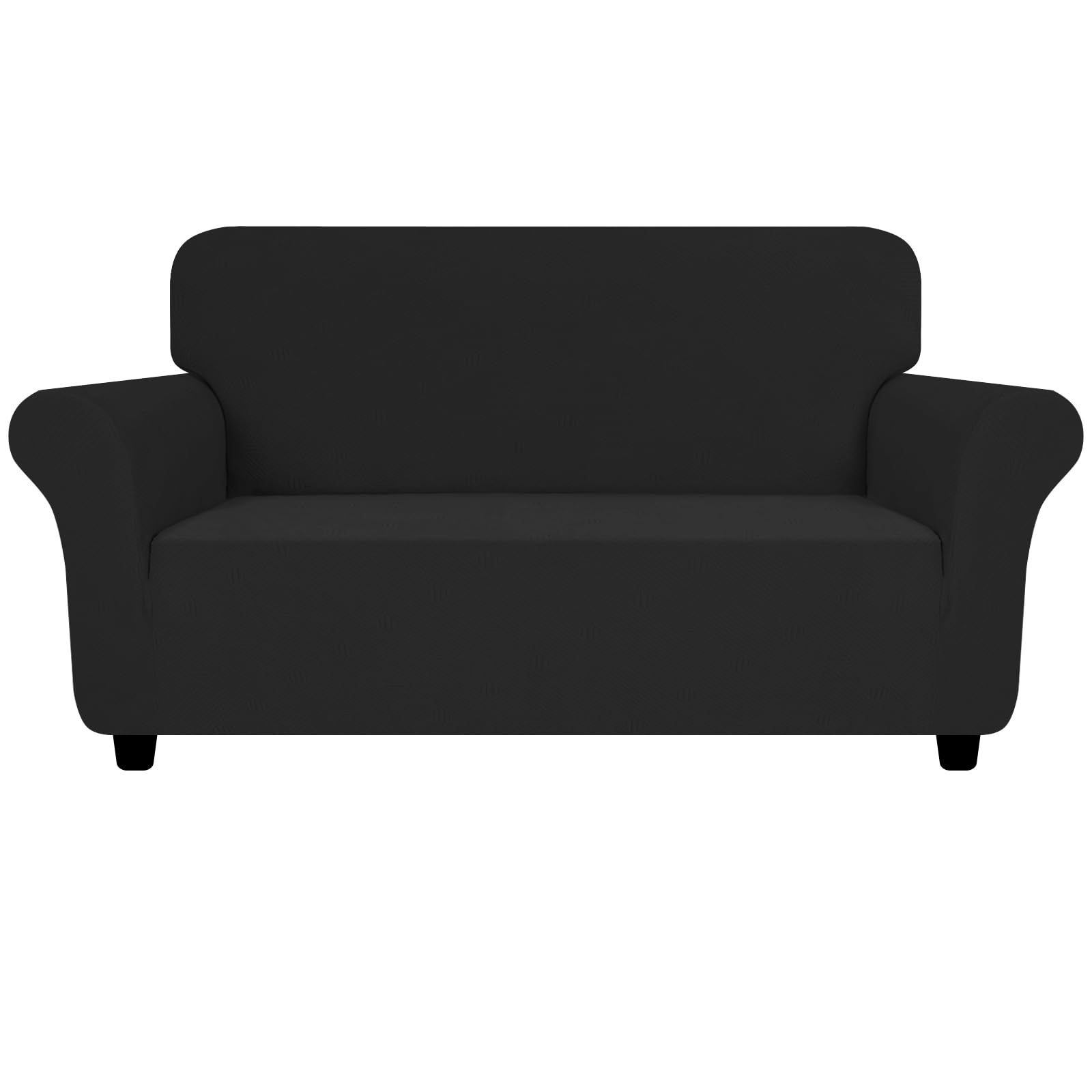 Znsayotx Super Stretch Loveseat Covers (55'-69'), New Striped Love Seat Slipcover, Dogs Pet Friendly Anti-Slip Couch Protector Spandex Durable 2 Seater Fabric Sofa Cover (Black, Loveseat)