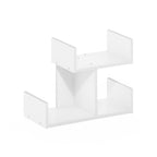 Furinno Hermite Wooden Desktop Bookshelf Storage Organizer For Home And Office Supplies, White