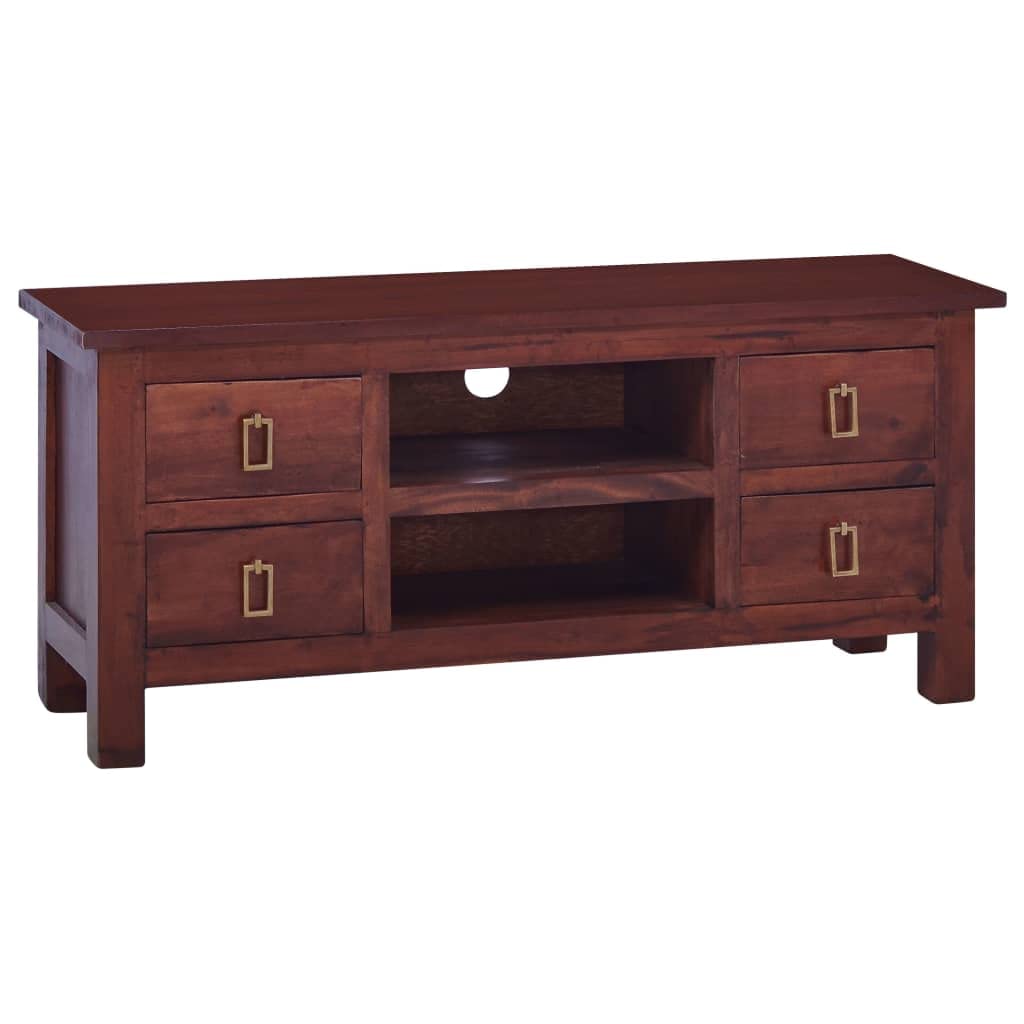 Vidaxl Tv Cabinet Classical Brown 39.4&quot;X11.8&quot;X17.7&quot; Solid Mahogany Wood