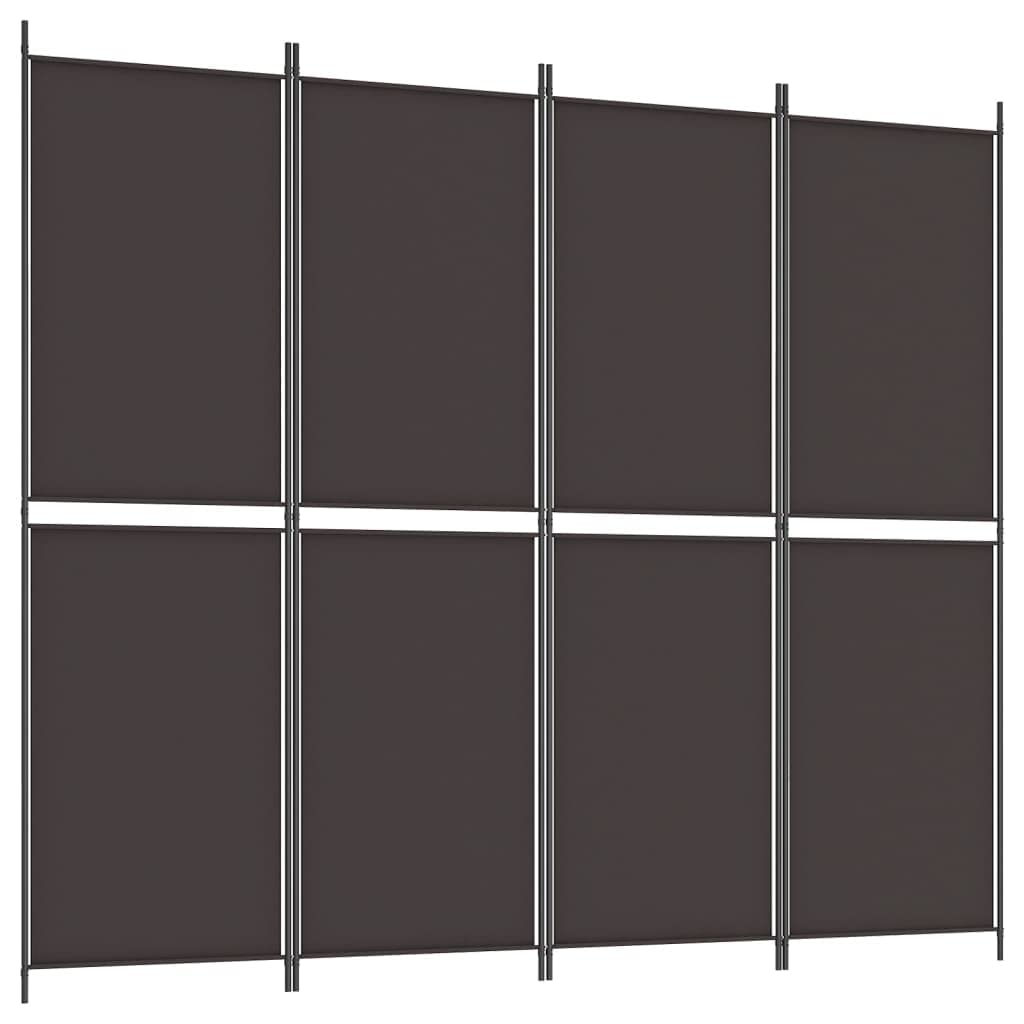 vidaXL 4-Panel Room Divider in Brown Fabric - Versatile Space-Saving Design for Bedrooms, Living Room, Office - Durable Material and Stylish Appearance