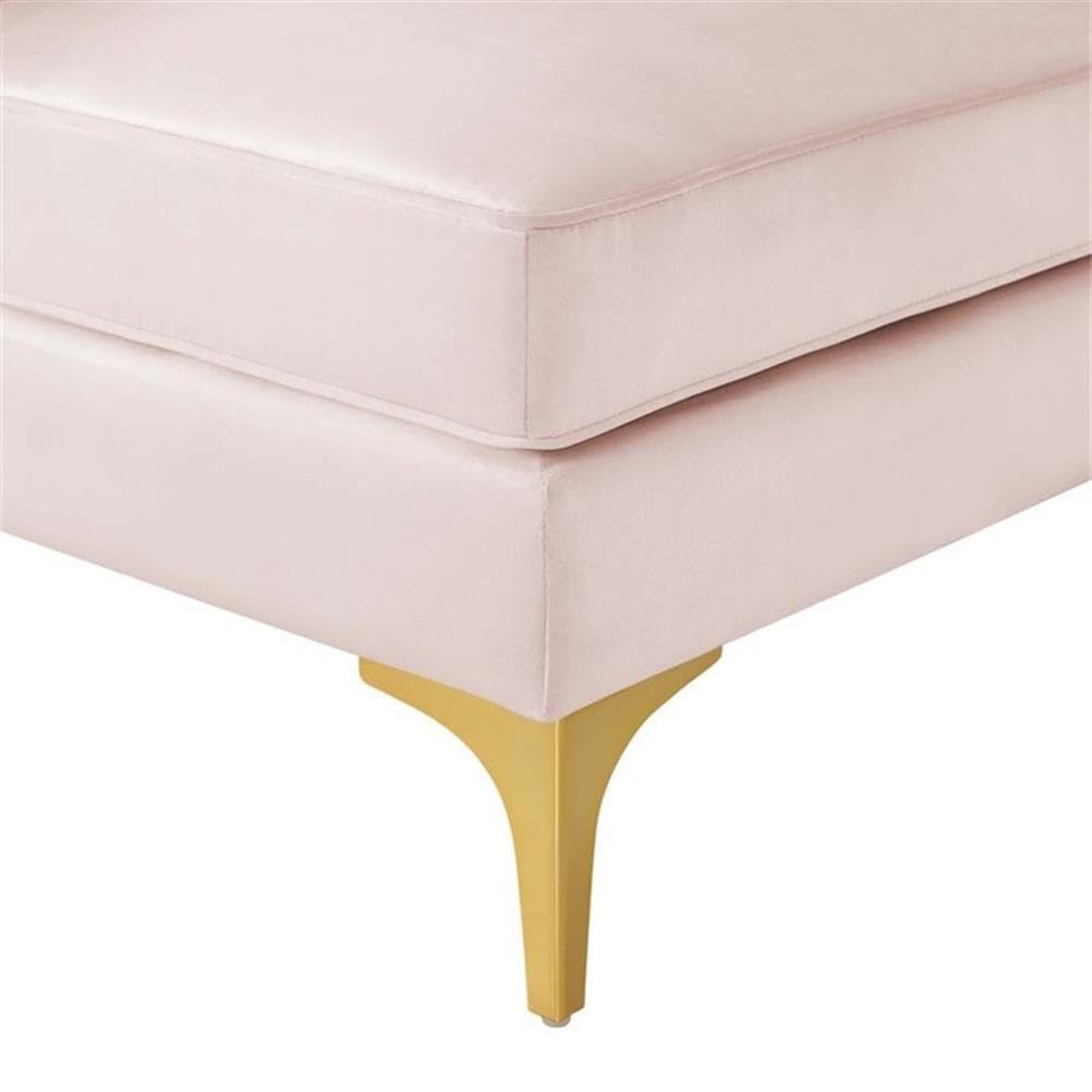 Modway Triumph Modern Channel Tufted Performance Velvet Corner Chair In Pink